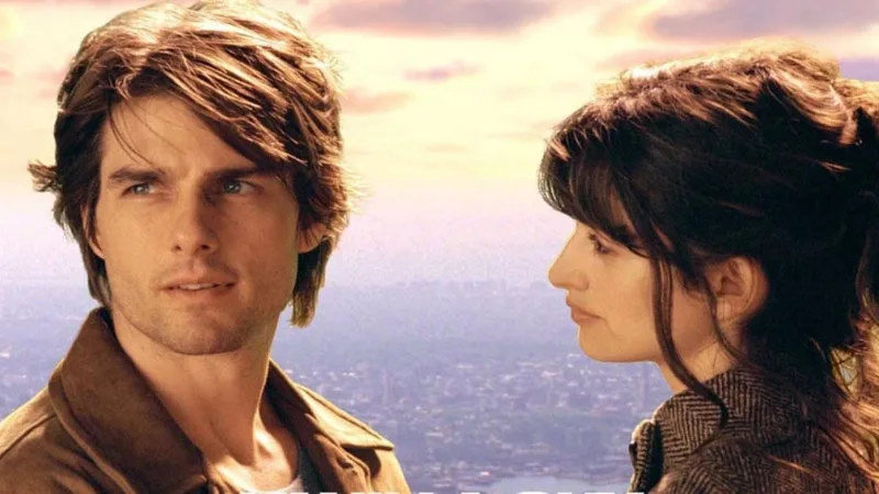 Tom Cruise and Penelope Cruz in Vanilla Sky 2001 - one of the most underrated Tom Cruise movies and one of best psychological thriller movies