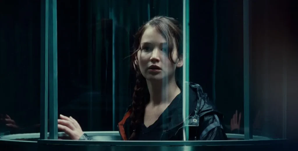 Jennifer Lawrence as Katniss Everdeen in The Hunger Games