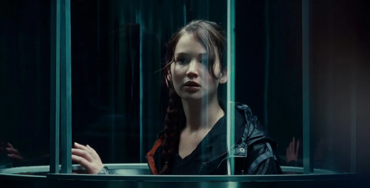 Jennifer Lawrence as Katniss Everdeen in The Hunger Games