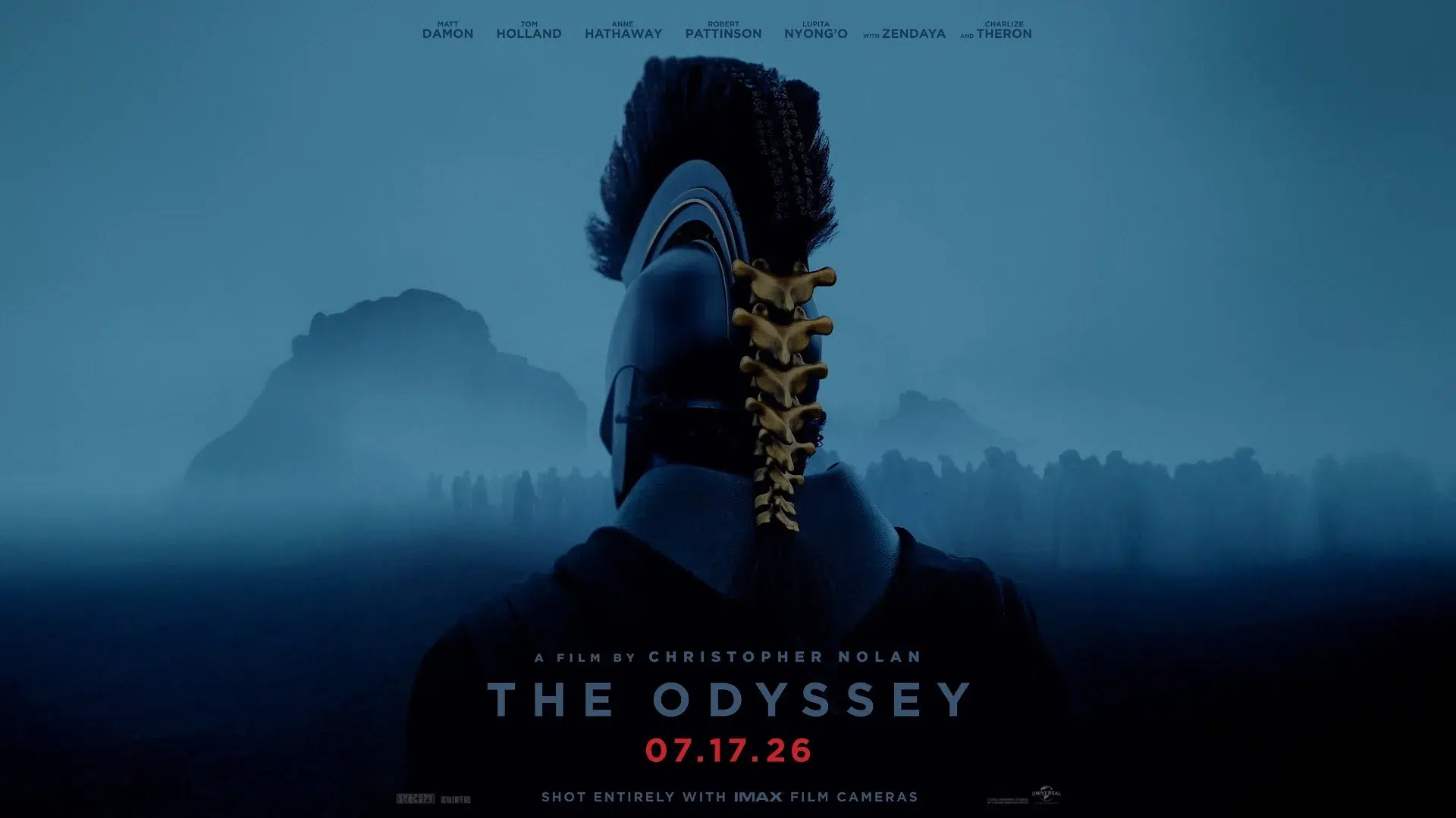 The Odyssey ending explained – official poster for Christopher Nolan’s 2026 epic starring Matt Damon as Odysseus.
